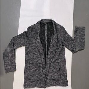 TOPSHOP Gray Open-Front Knit Blazer